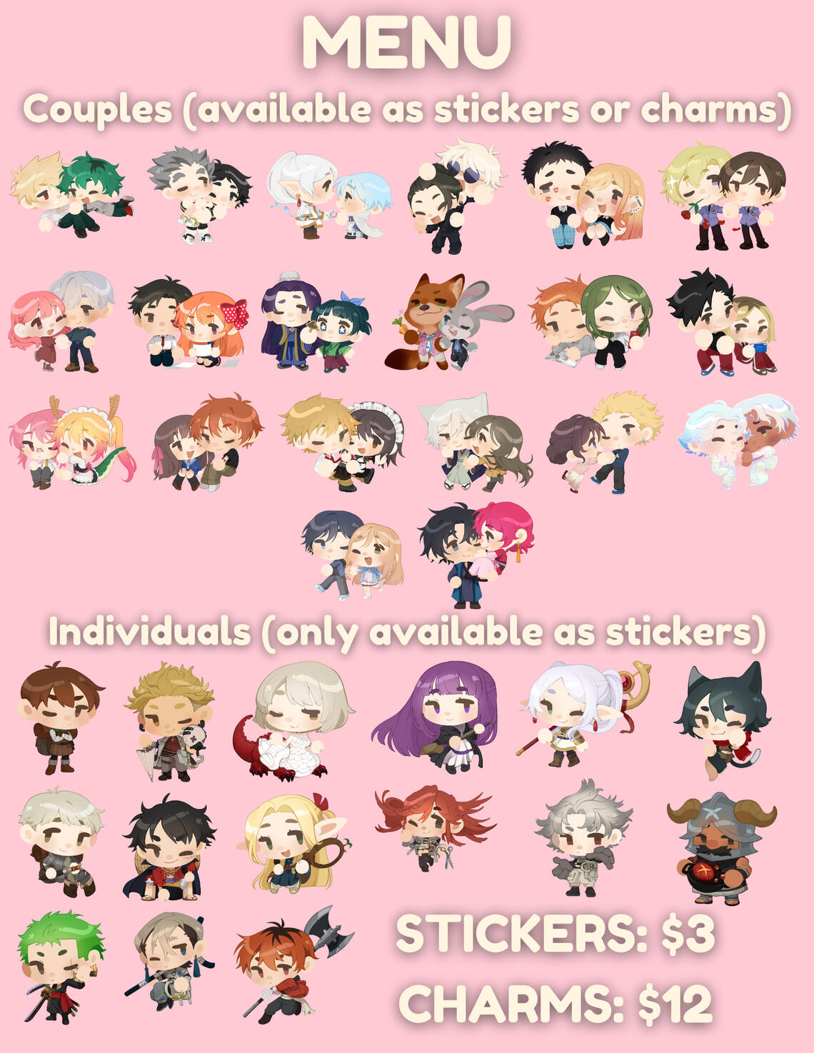 Lineless Chibi Keychains